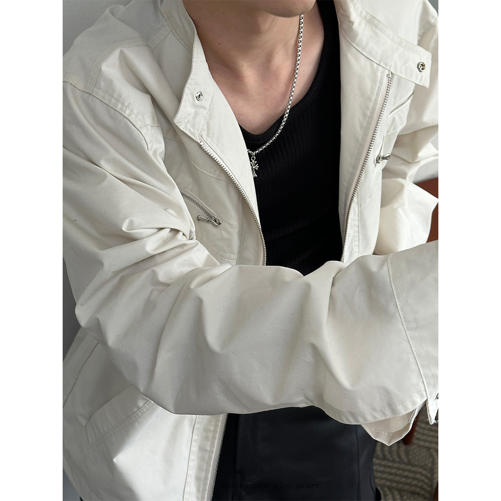 [Unisex] Motor cotton biker jacket(2color)