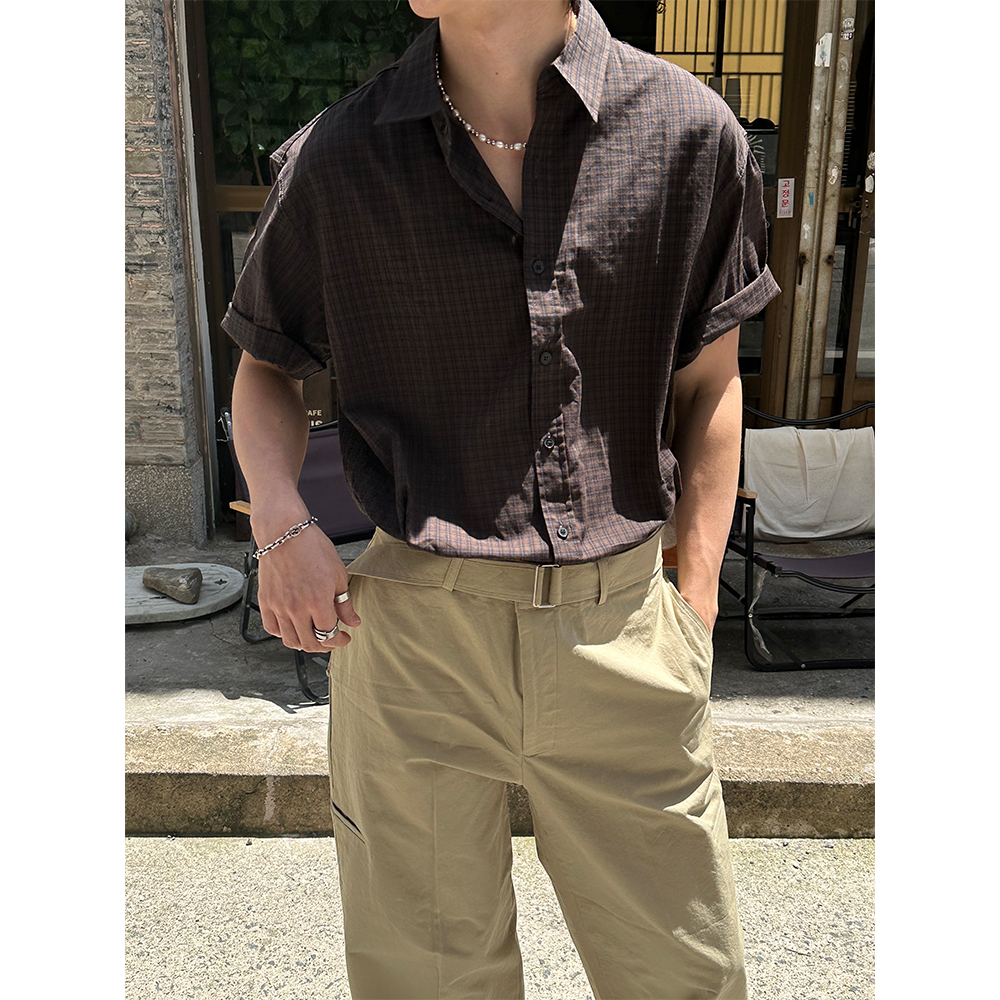 [S/S] Martin check half shirts(3color)