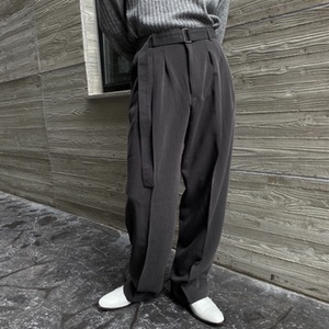[Unisex] Three tuck belt slacks(3color)