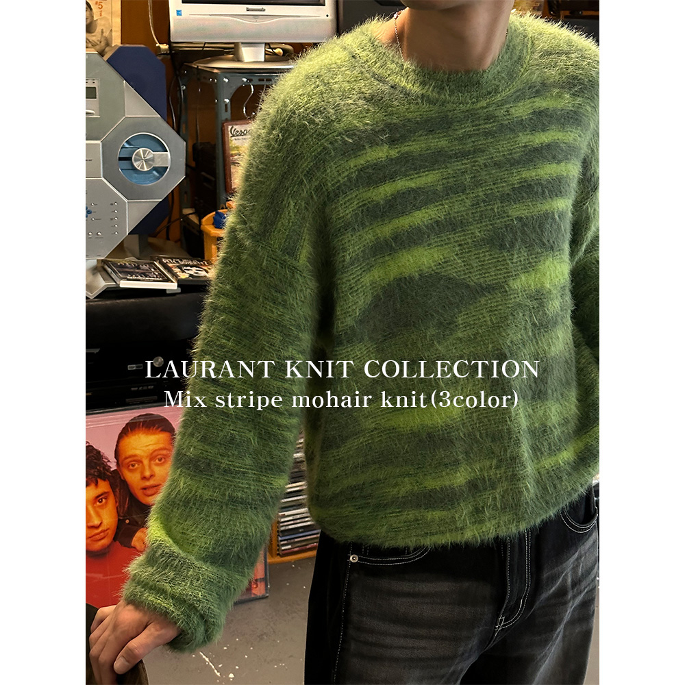 [Premium] Mix stripe mohair knit(3color)