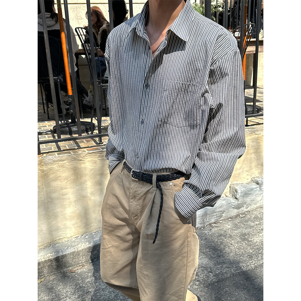 [BEST][S/S] Daily stripe overfit shirts(3color)