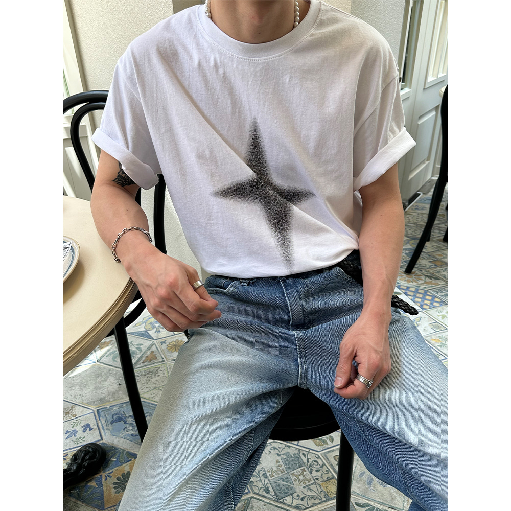 [S/S 기획] Star printing overfit half t-shirts(3color)