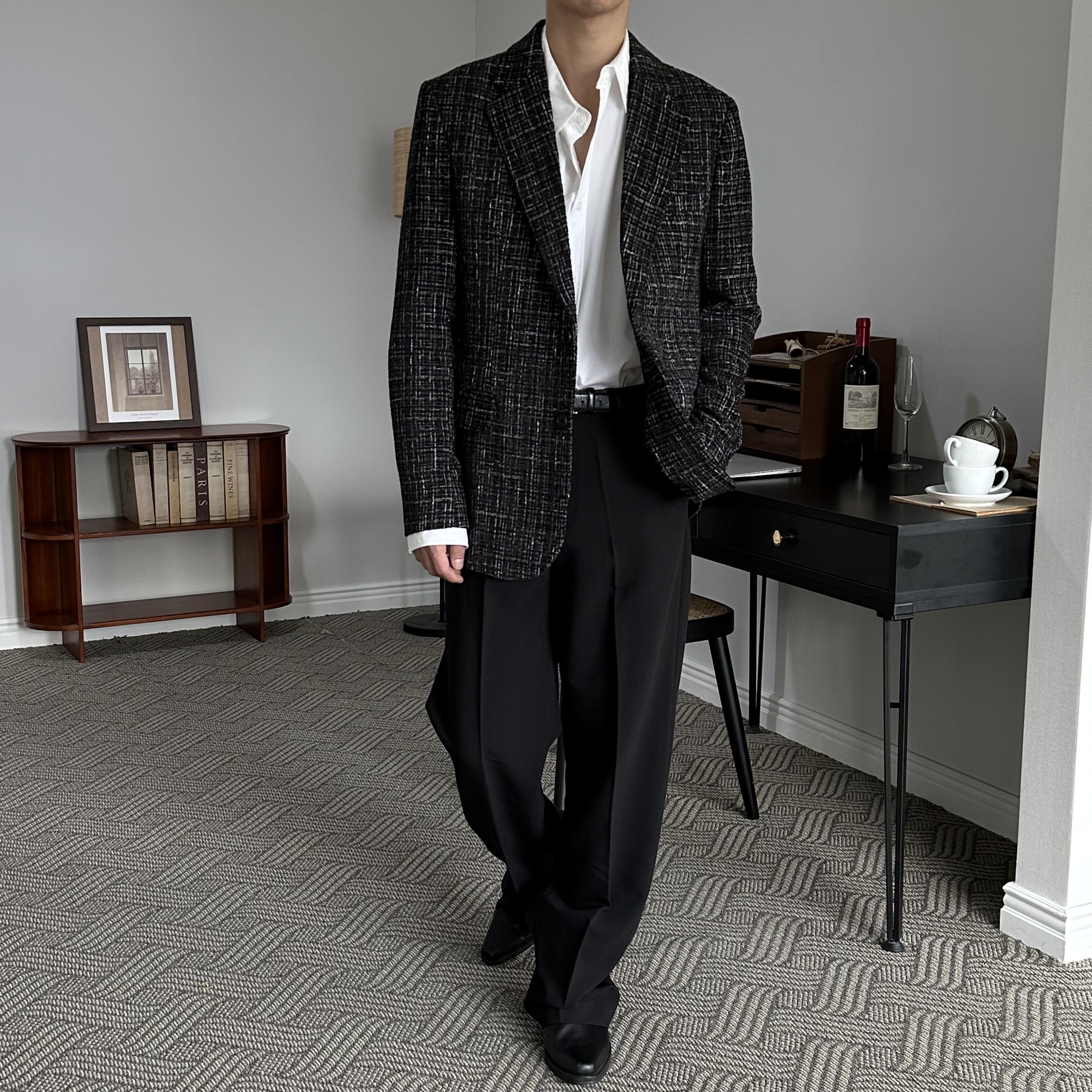 [Unisex] Tweed standard 2button jacket