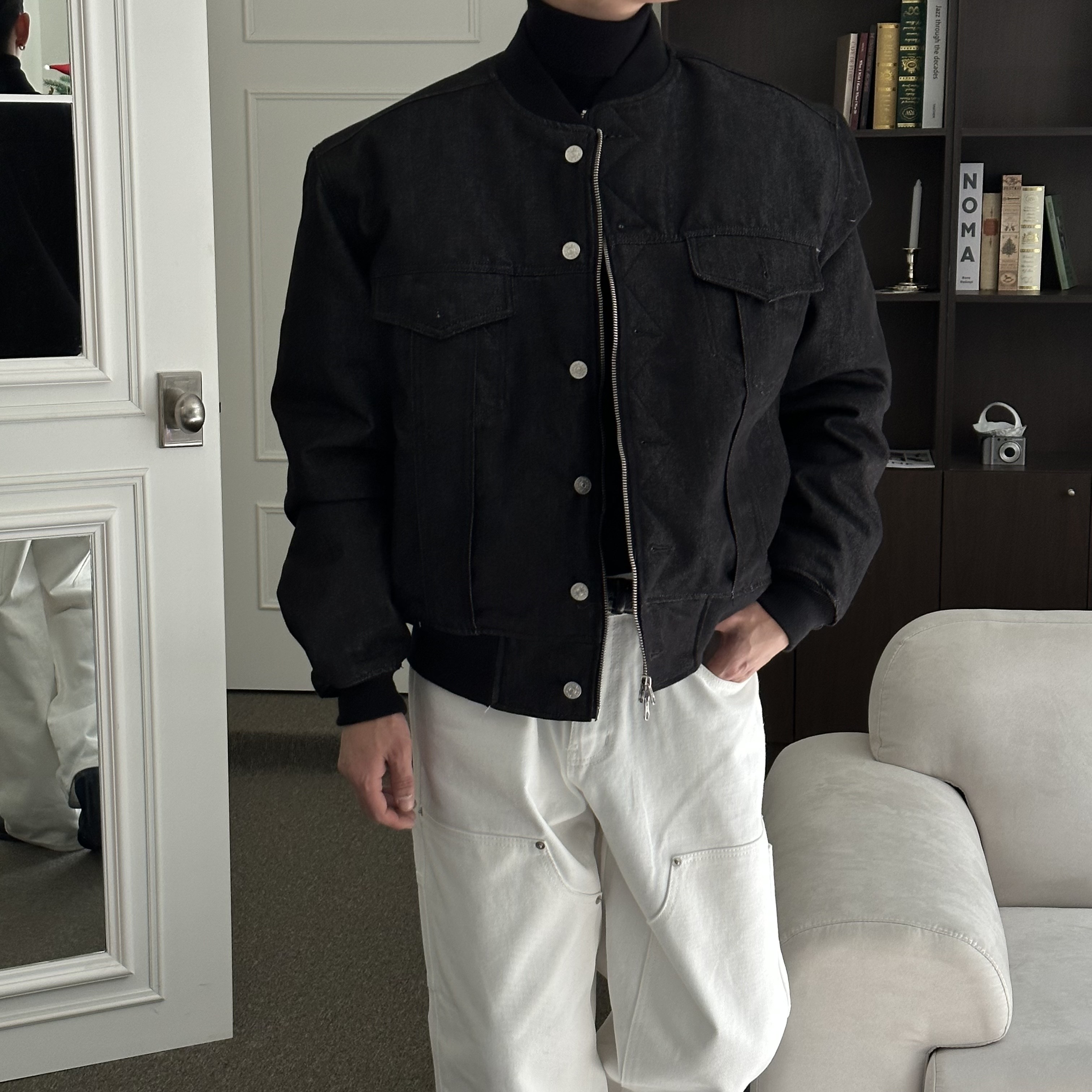 [F/W] Denim padding blouson jacket(2color)