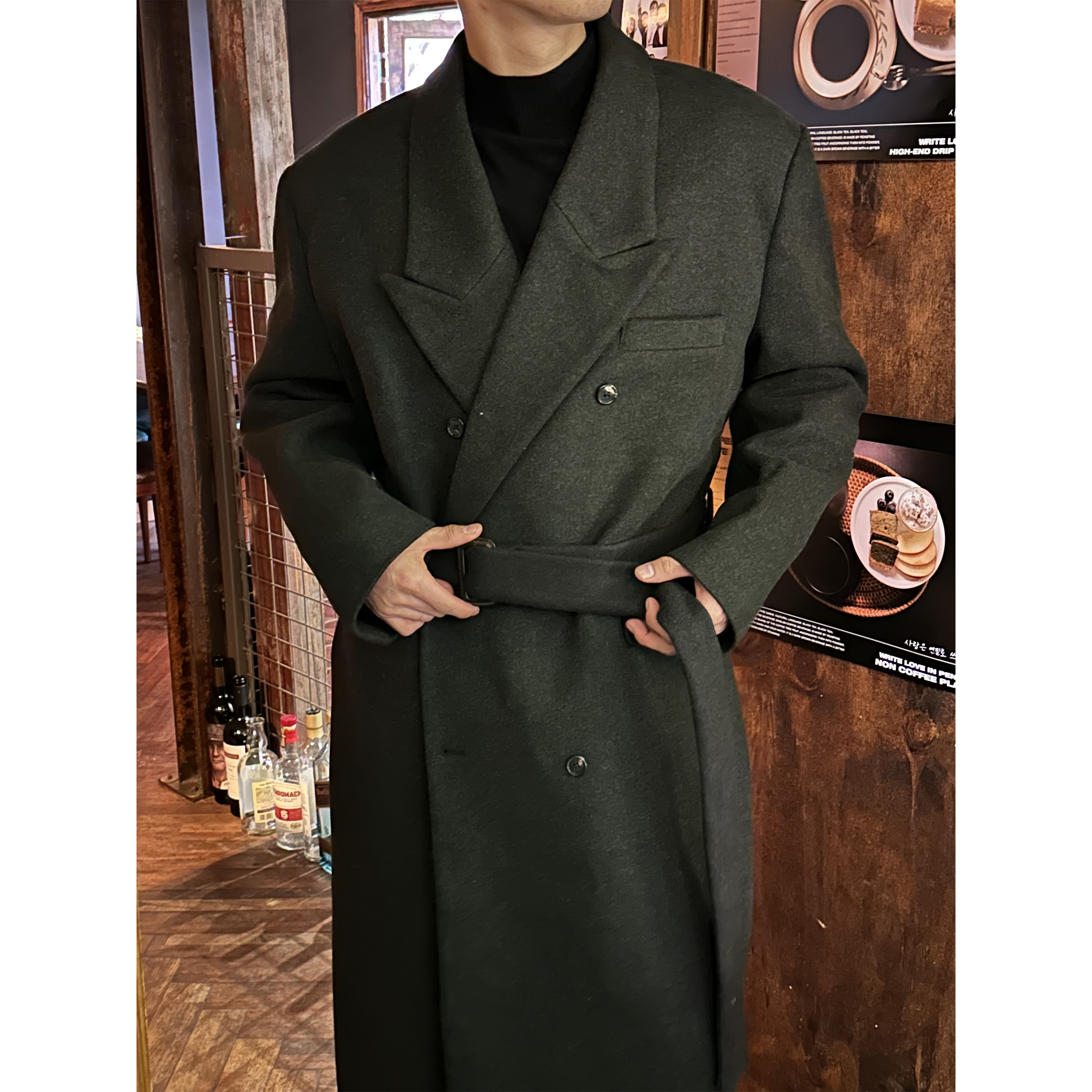[F/W] Max wool double belt long coat(3color)