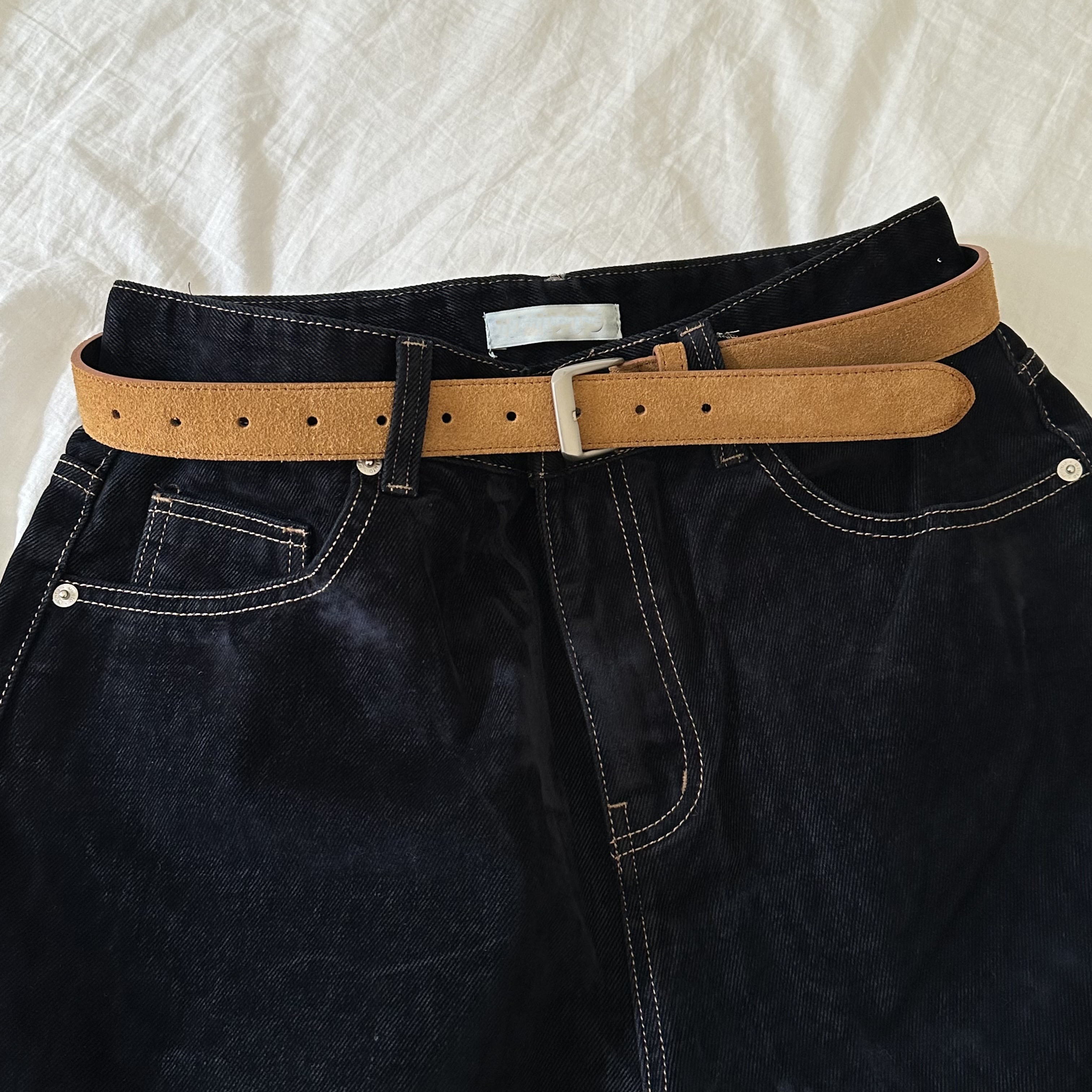 [Unisex] Suede volume leather belt(4color)