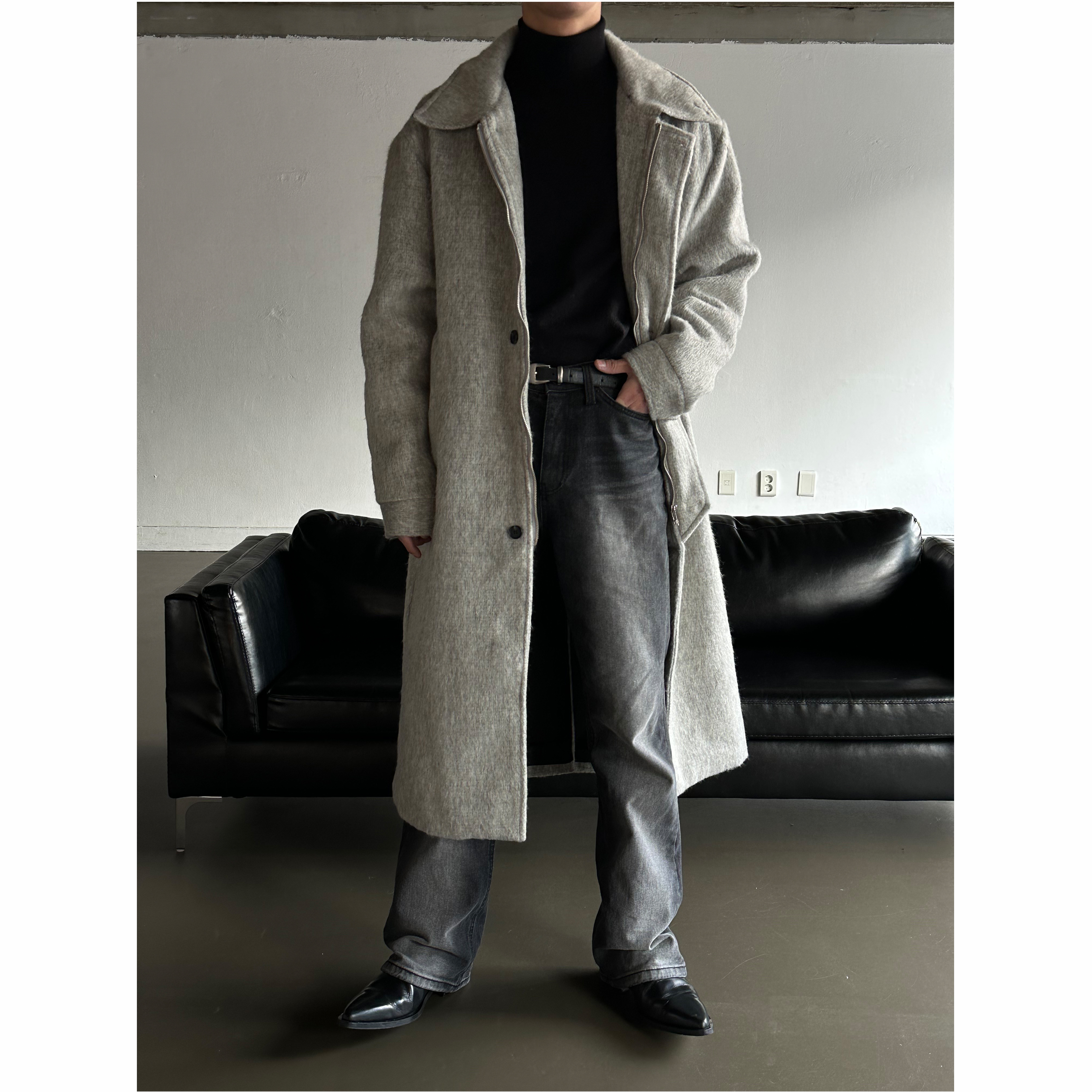 [Unisex] Mohair wool long coat(2color)