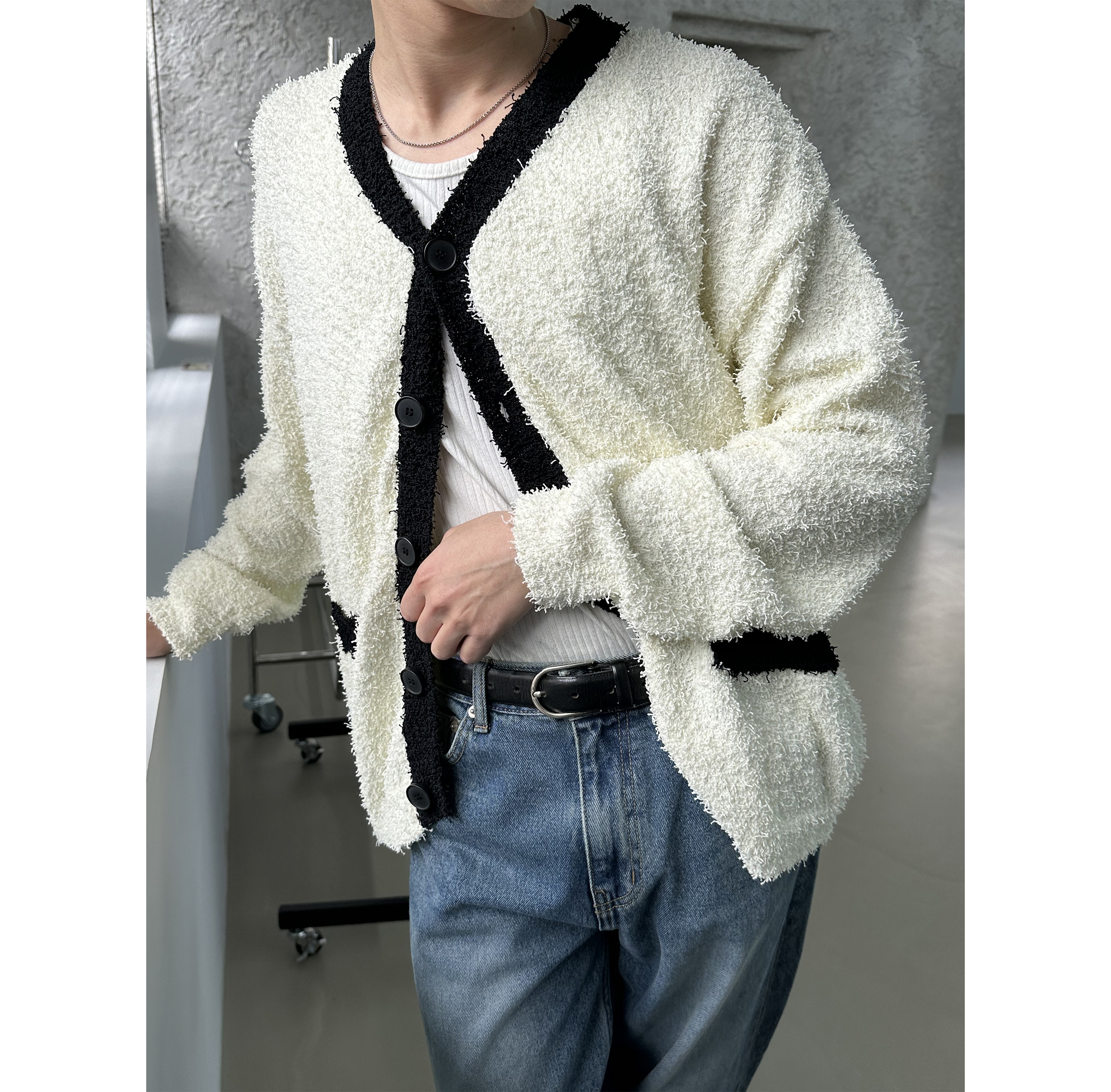 [S/S] Boucle line knit cardigan(2color)