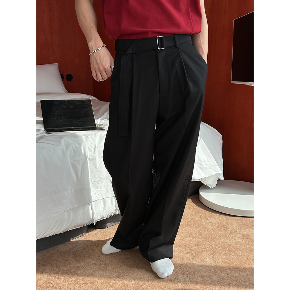 [Unisex] Belt celin wide slacks(3color)