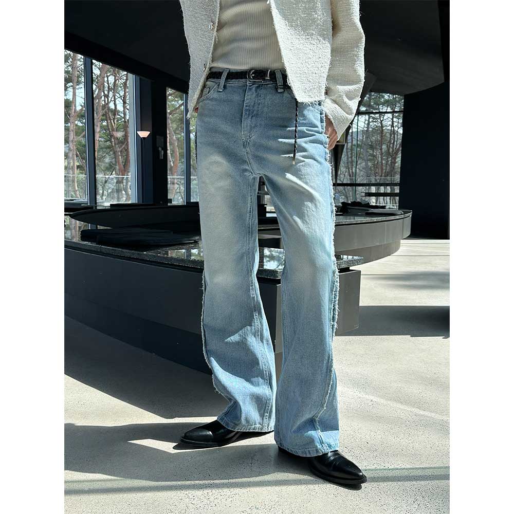[Unisex] Side cutting boots cut pants(2color)