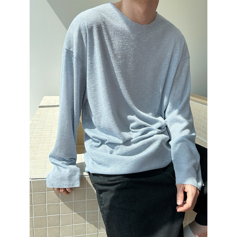 [S/S] Linen round cutting sleeves(4color)