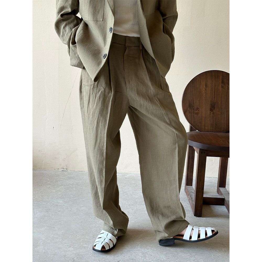 [베이지 라지 당일출고][SET UP가능] Ever linen pants(3color)