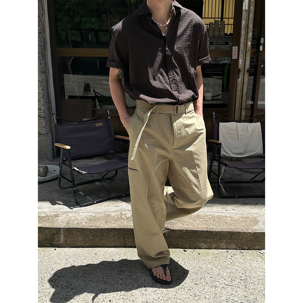 [S/S] Belt cotton wide pants(3color)
