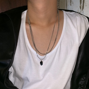 Hexagon layered chain necklace