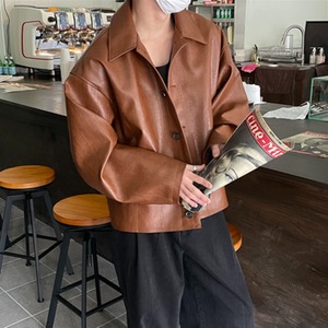 [Unisex] Crack kara leather jacket(2color)