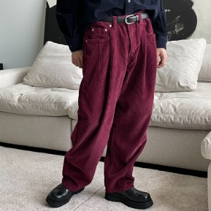 [Unisex] Corduroy one tuck wide pants(3color)