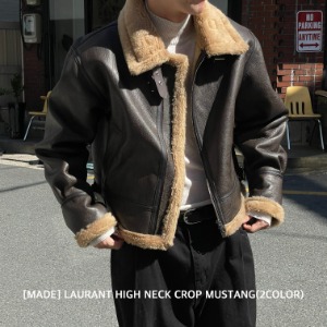 [MADE][미입금 취소수량 입고] Laurant high neck crop mustang(2color)