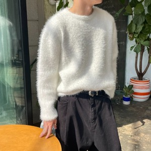 [화이트 당일출고] Blanc angora overfit knit(5color)