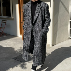 [Unisex] tweed double long coat(2color)