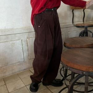 [Unisex] Side two tuck corduroy pants(3color)