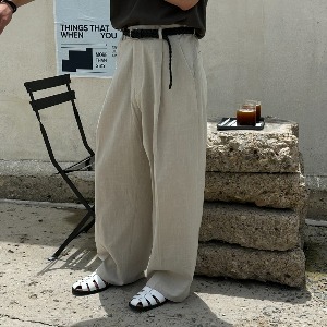 [Unisex] Linen wide pants(3color)