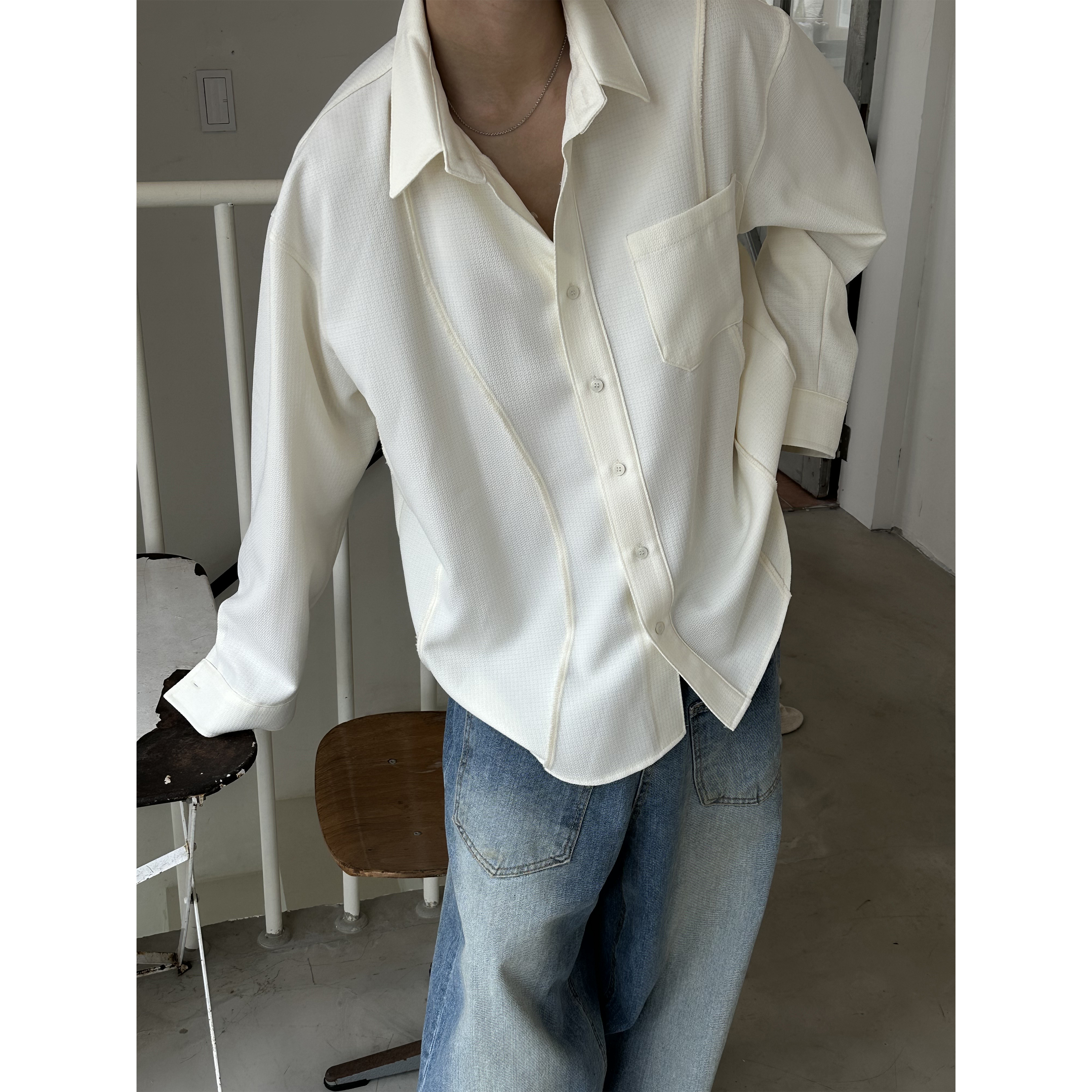 [Unisex] Curve shirts jacket(2color)