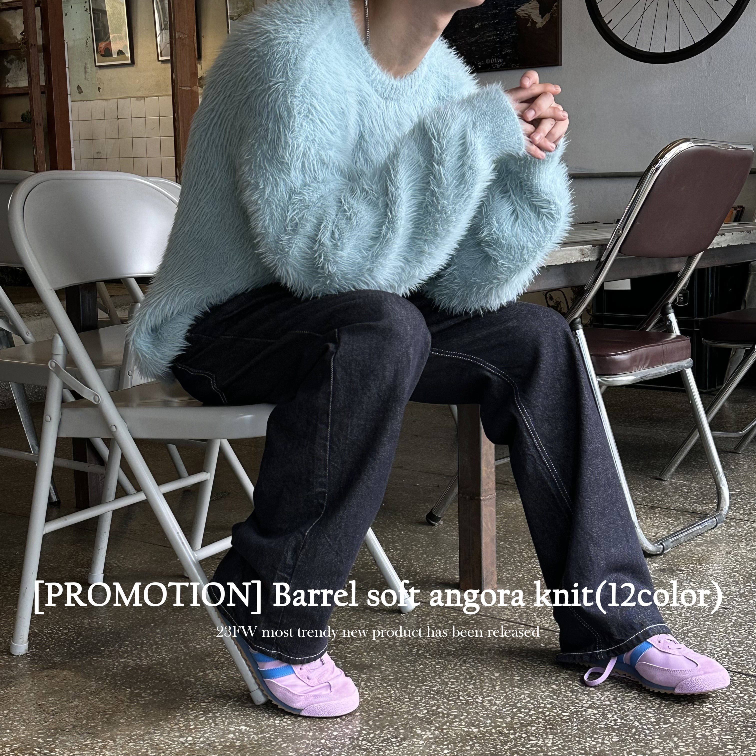 [PROMOTION][블랙/화이트 당일출고] Hair soft angora knit(12color)