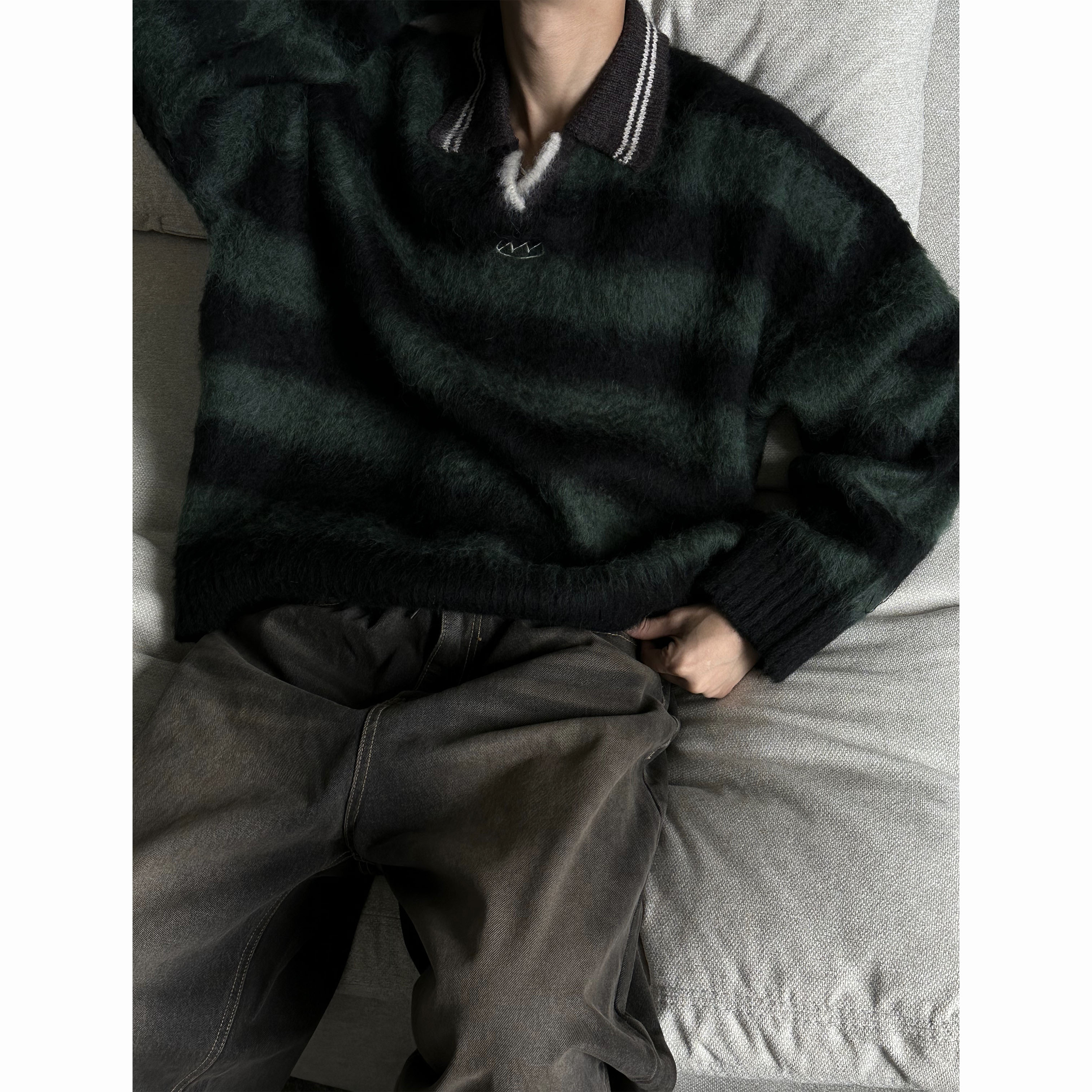 [F/W] Mohair stripe kara knit(2color)
