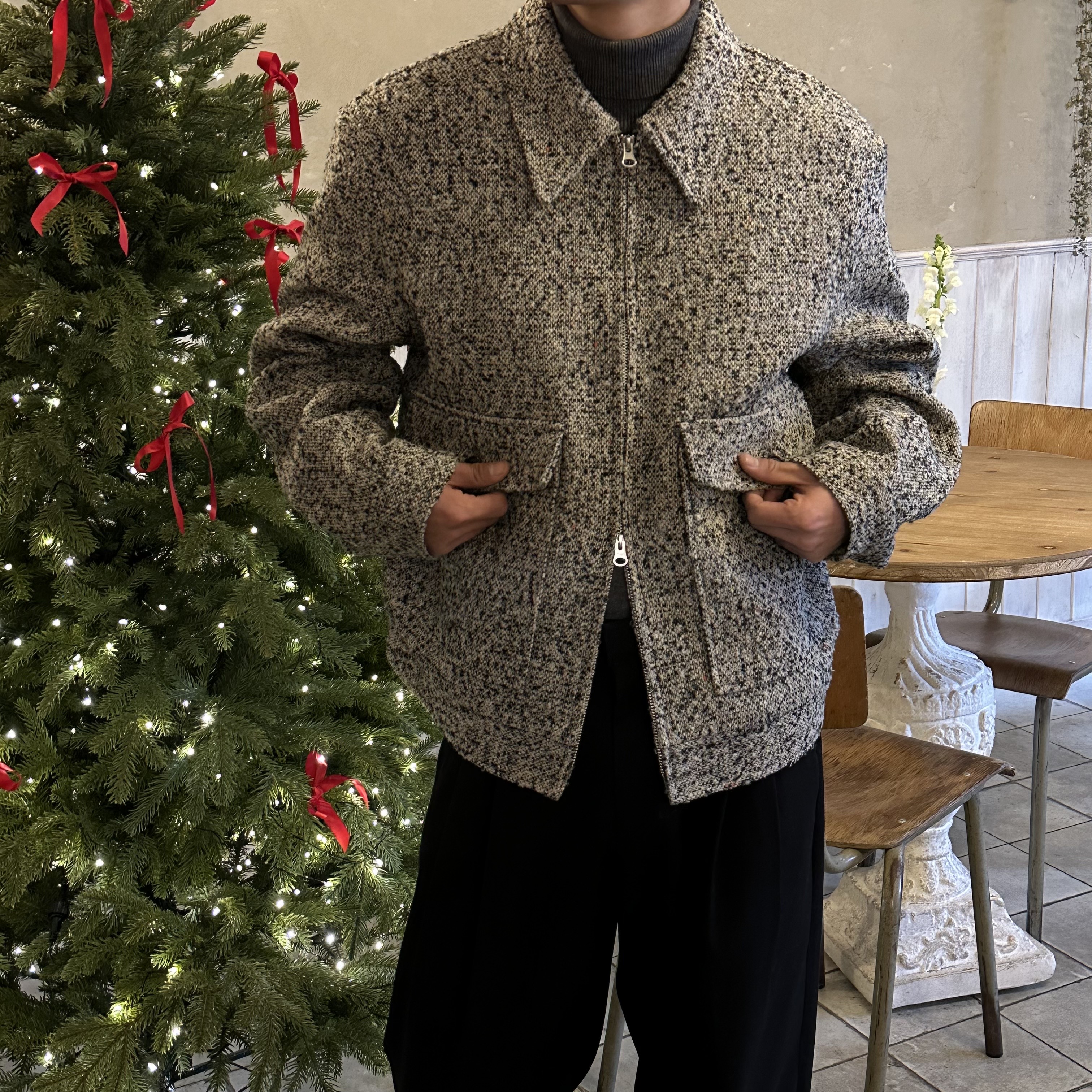 [F/W] Tweed wool kara blouson(2color)