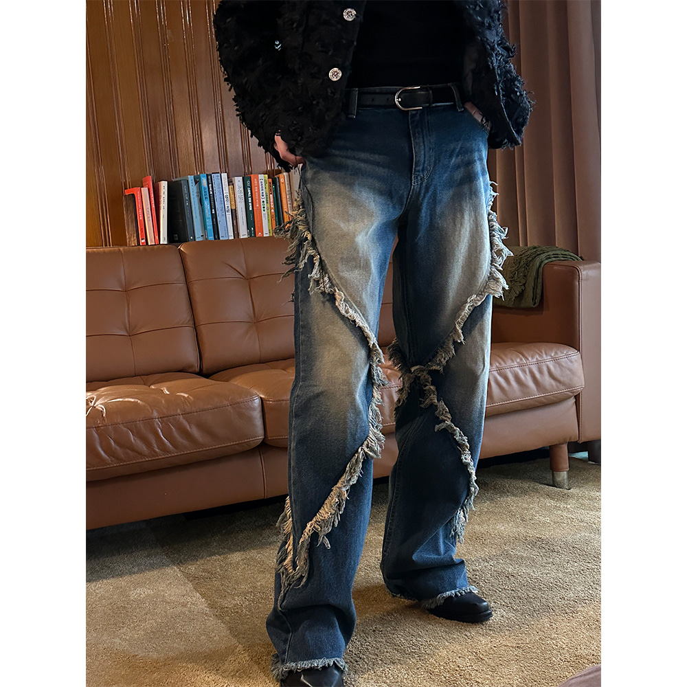 [Unisex] Dia western denim pants