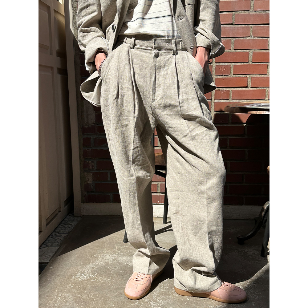 [베이지 라지 당일출고][SET UP가능] Ever linen pants(3color)