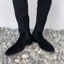 [Handmade] Laurant black suede chelsea boots(245-280)