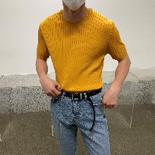 [Unisex]Golgi muscle half knit t-shirts(7color)