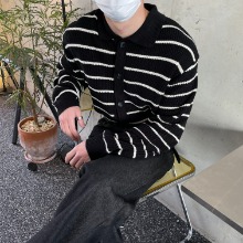 [Unisex] Stripe kara knit cardigan(7color)