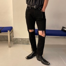 [Unisex] 237 destroyed black slim pants