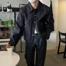 [Unisex] Stitch denim kara jacket(2color)