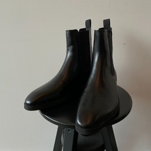 [Handmade] Black cow leather chelsea boots(250-280)
