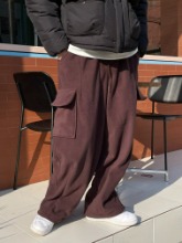 [Unisex] Fleece cargo wide pants(3color)
