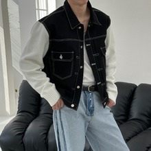 [주문폭주] Berkeley knit trucker jacket(Black)