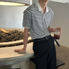 [Cool item] Wearable half stripe kara knit(2color)