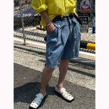 [Unisex] Bermuda pocket denim pants(2color)