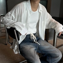 [Unisex] Lace pocket long shirts(2color)