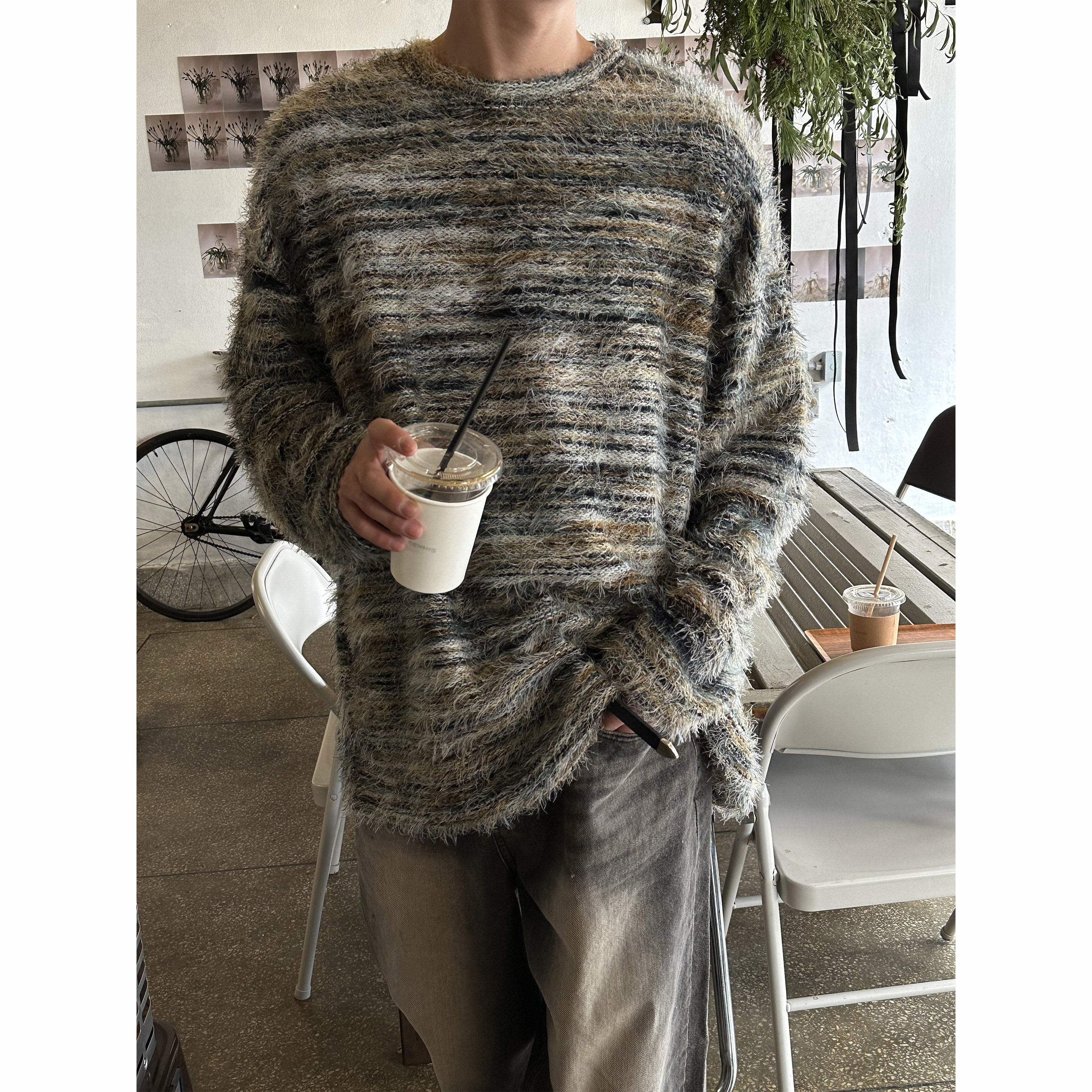 [Unisex]  Fringe hair knit sleeves(2color)