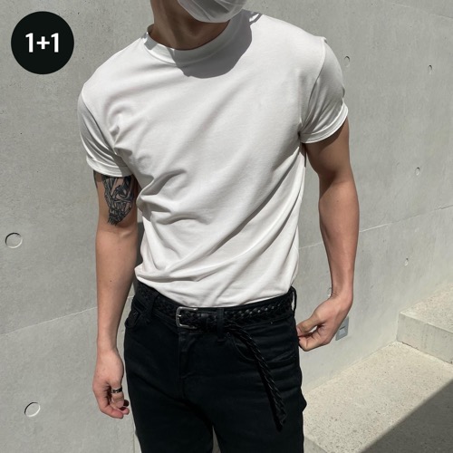 [변형없는 머슬티][화이트,블랙 당일출고][1+1] Trendy muscle fit half t-shirts(8color)