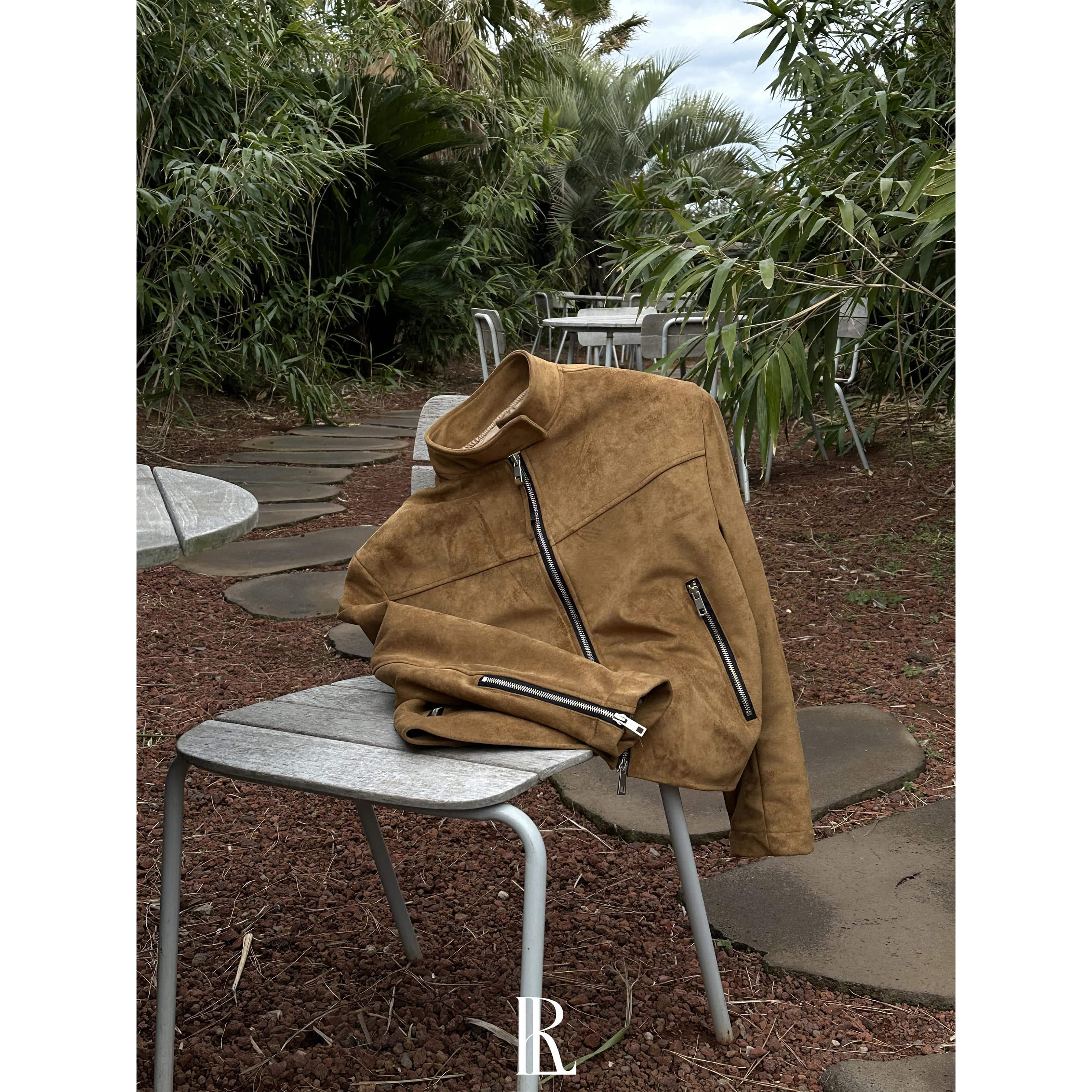 [PREORDER -10%SALE][MADE] Biker suede crop jacket(camel)