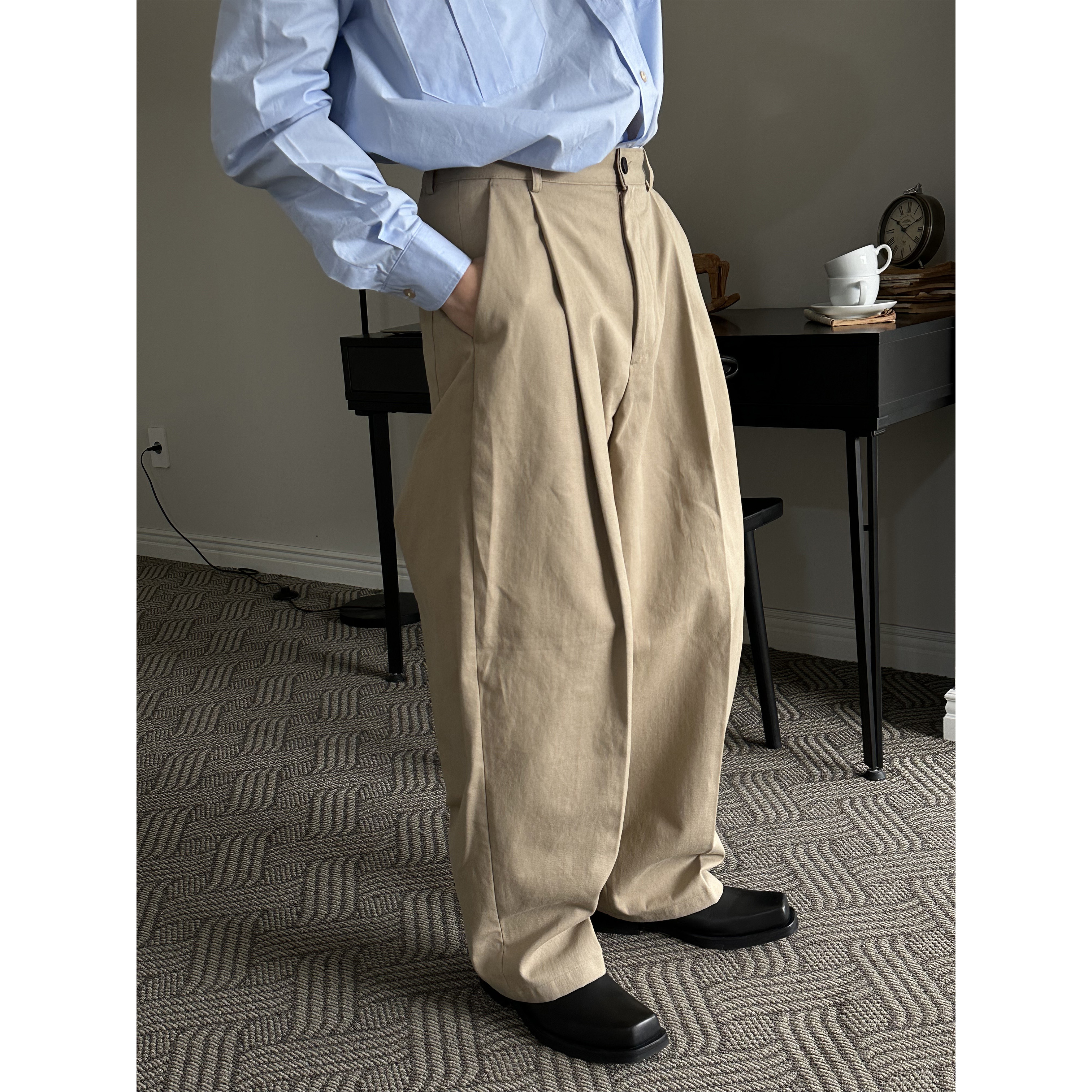 [S/S]Warm cotton half banding wide pants(4color)