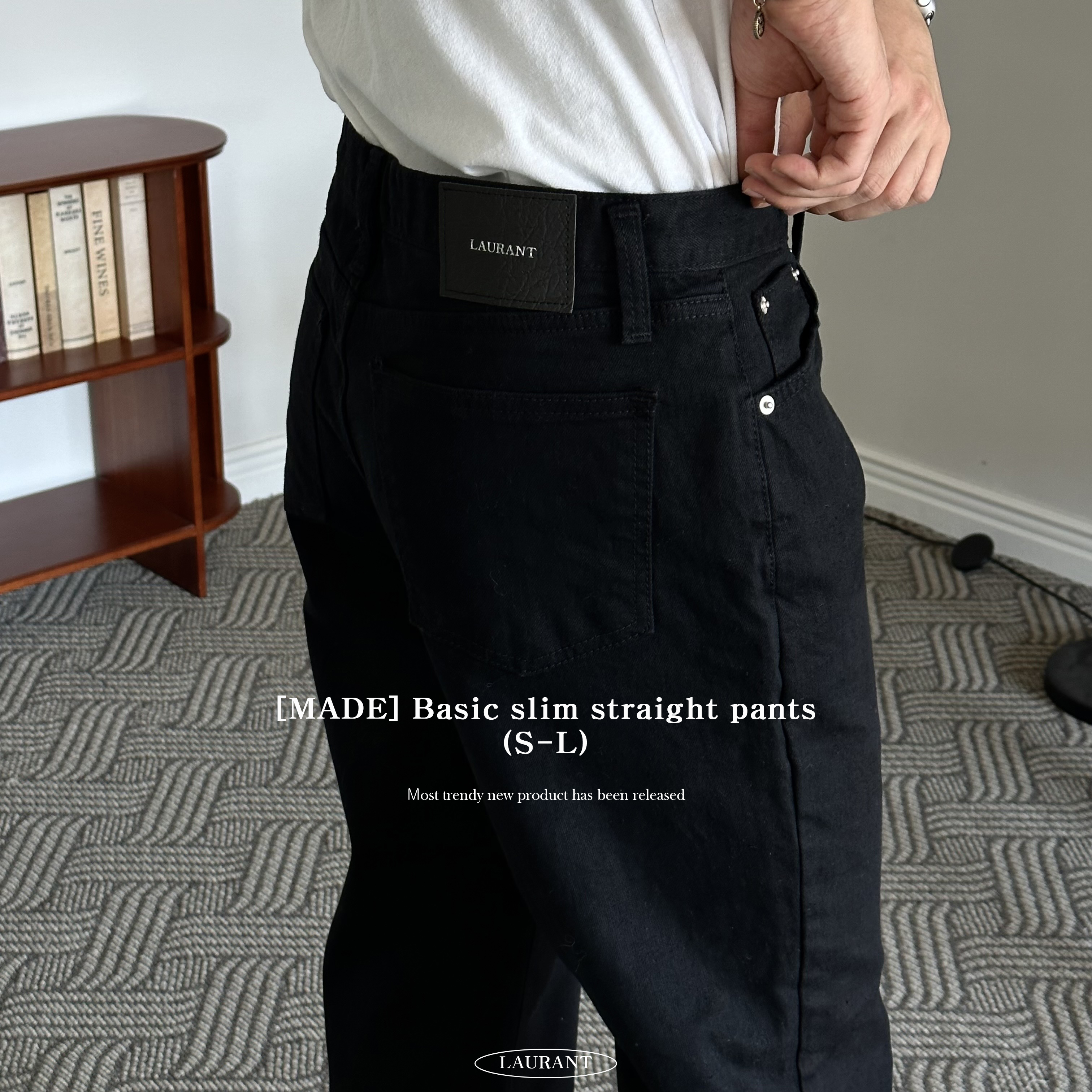 [S size품절/M,L소량][MADE] Basic slim straight pants