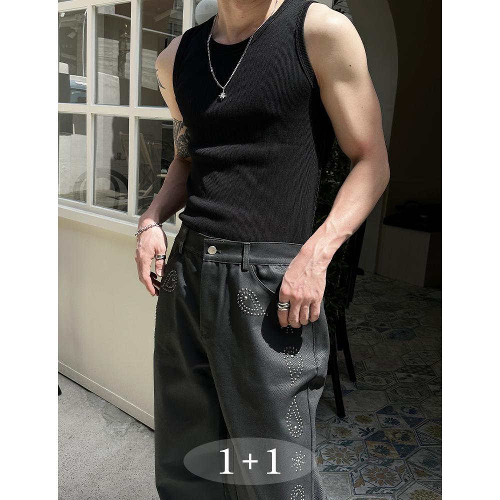 [1+1] Thick round neck sleeveless(4color)